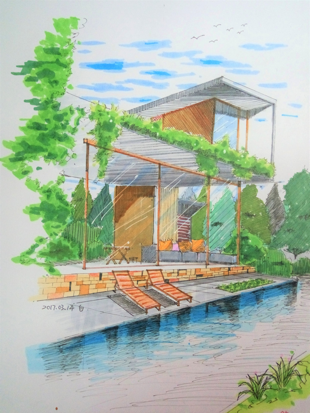 2015级风景园林专业作业展——设计表现技法_课程展览_重庆人文科技